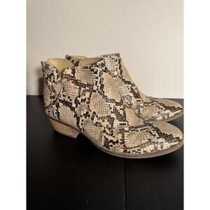 Michael Shannon Womens Snakeskin Print Ankle Booties/Pre-owned, Sz. 8